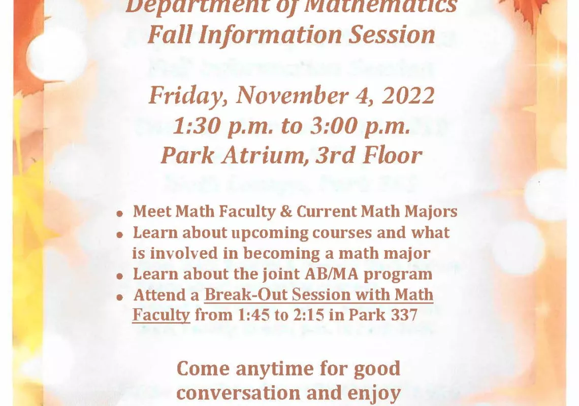 Math Fall 2022 Info Session