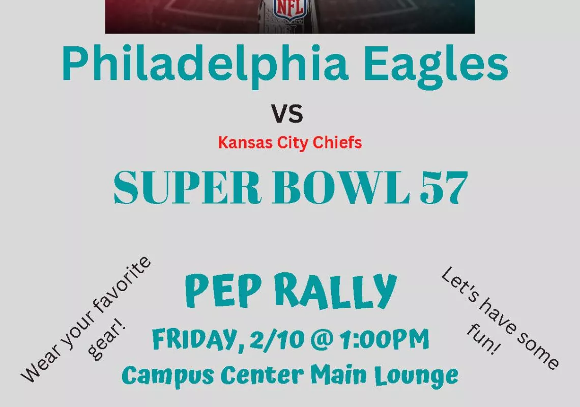 Super Bowl Pep Rally event flyer