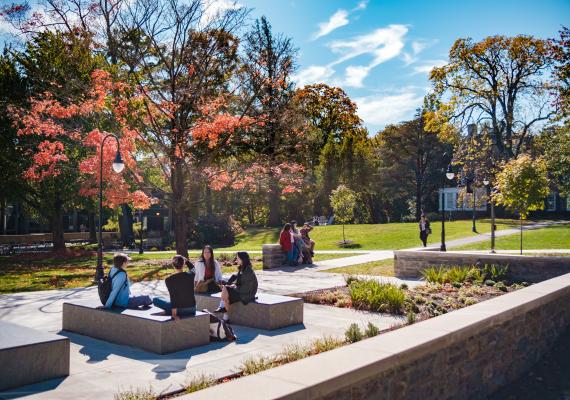 View from the Student Life and Wellness Center in the fall 