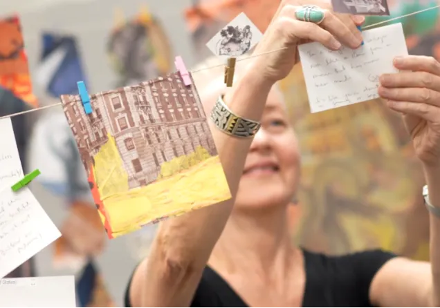 Lynne Huffer adds collage element to her installation