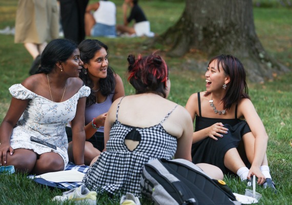 students gathering