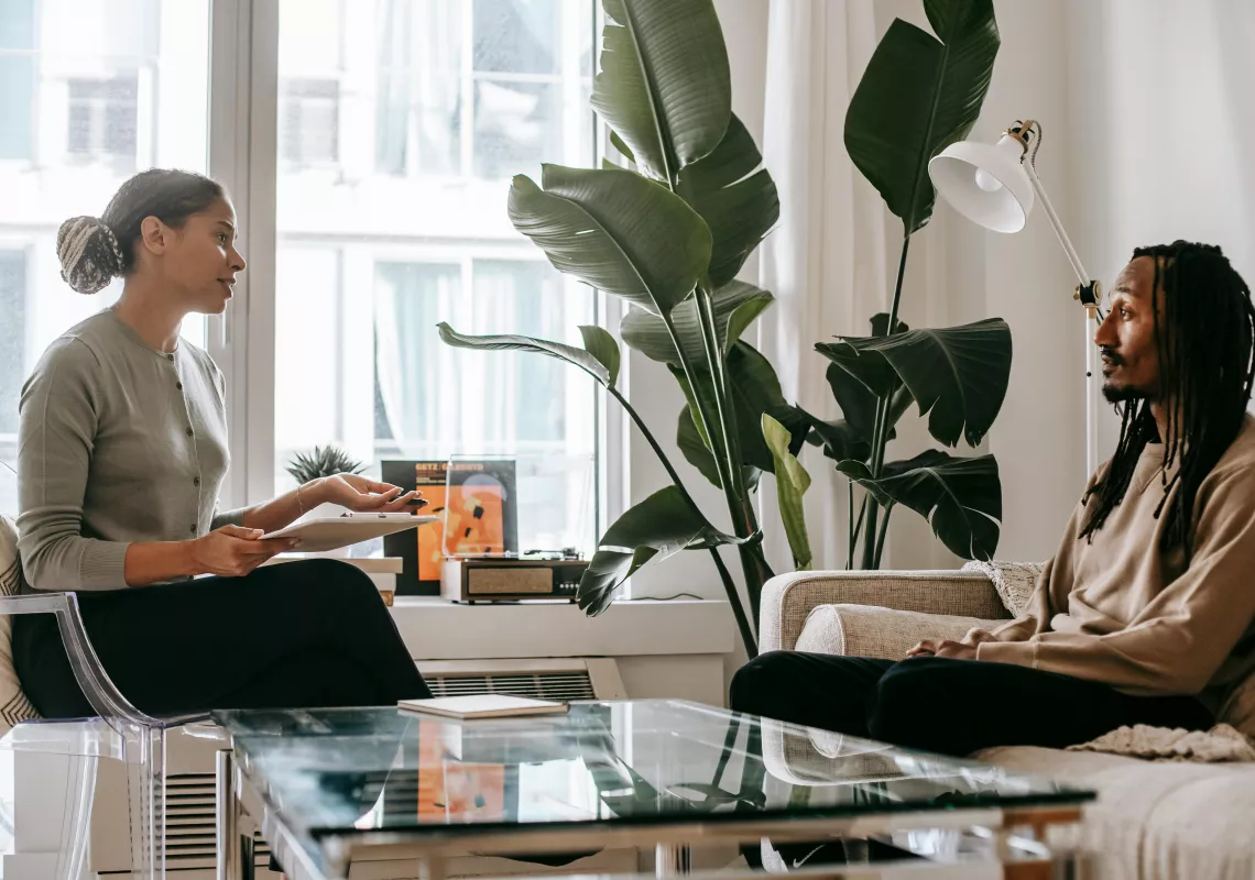 Woman and Man in psychotherapy session