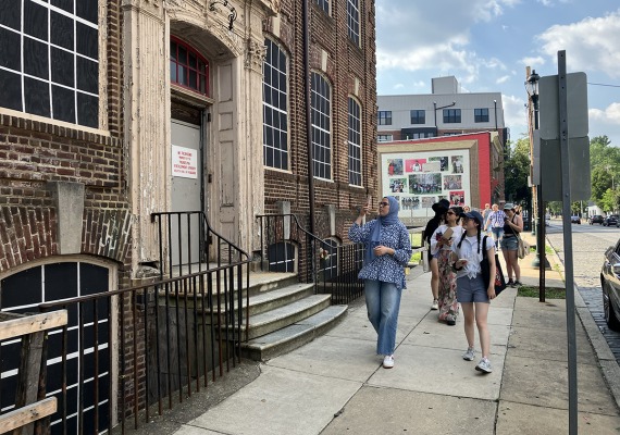 Students visit the Germantown YWCA as part of their summer digital scholarship.