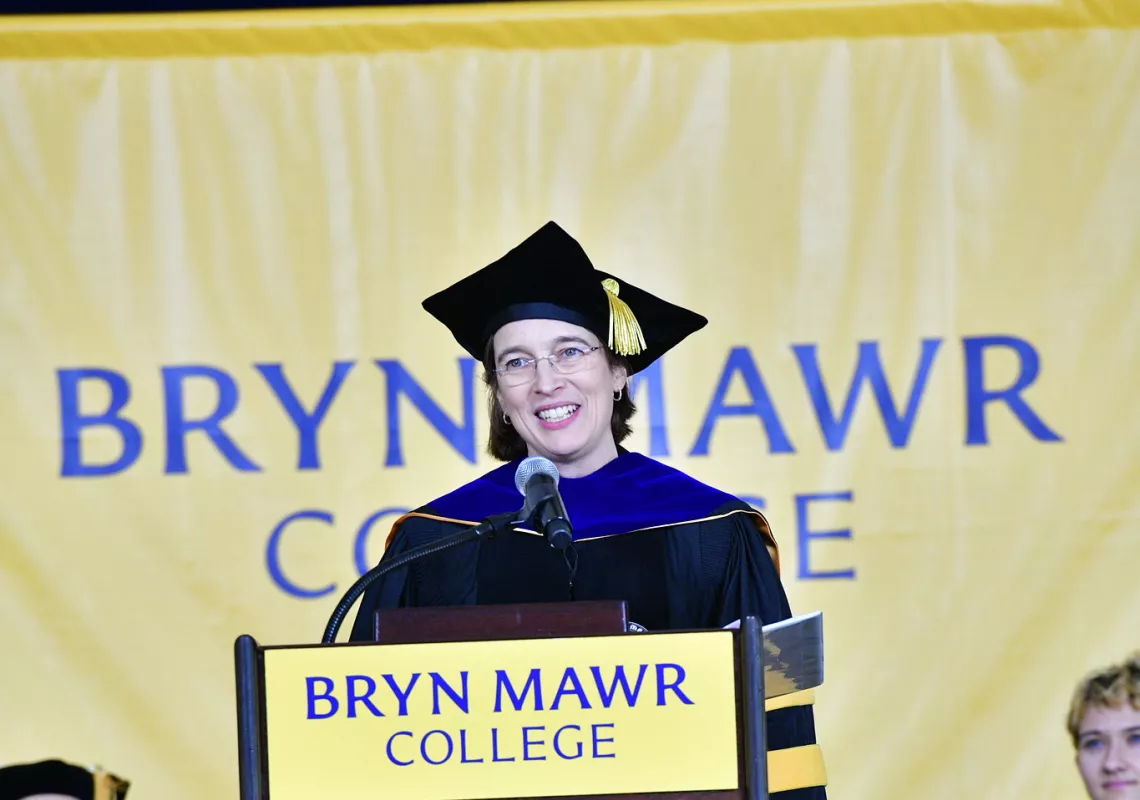 president cadge at podium