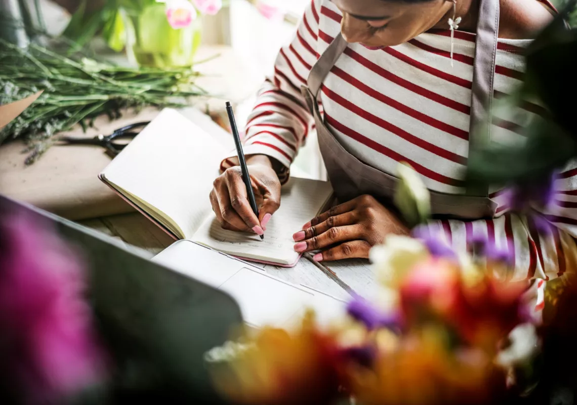 Writing student Stock