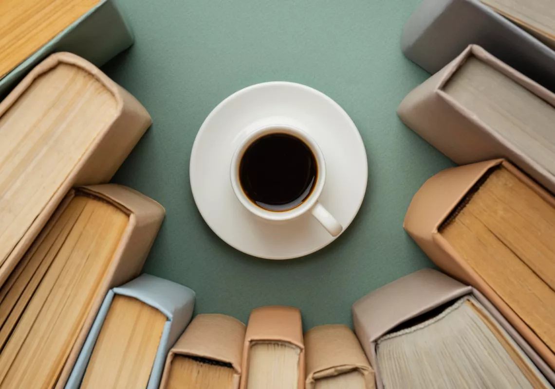 Coffee and book stock