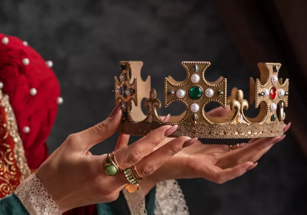 King and crown Lear Stock