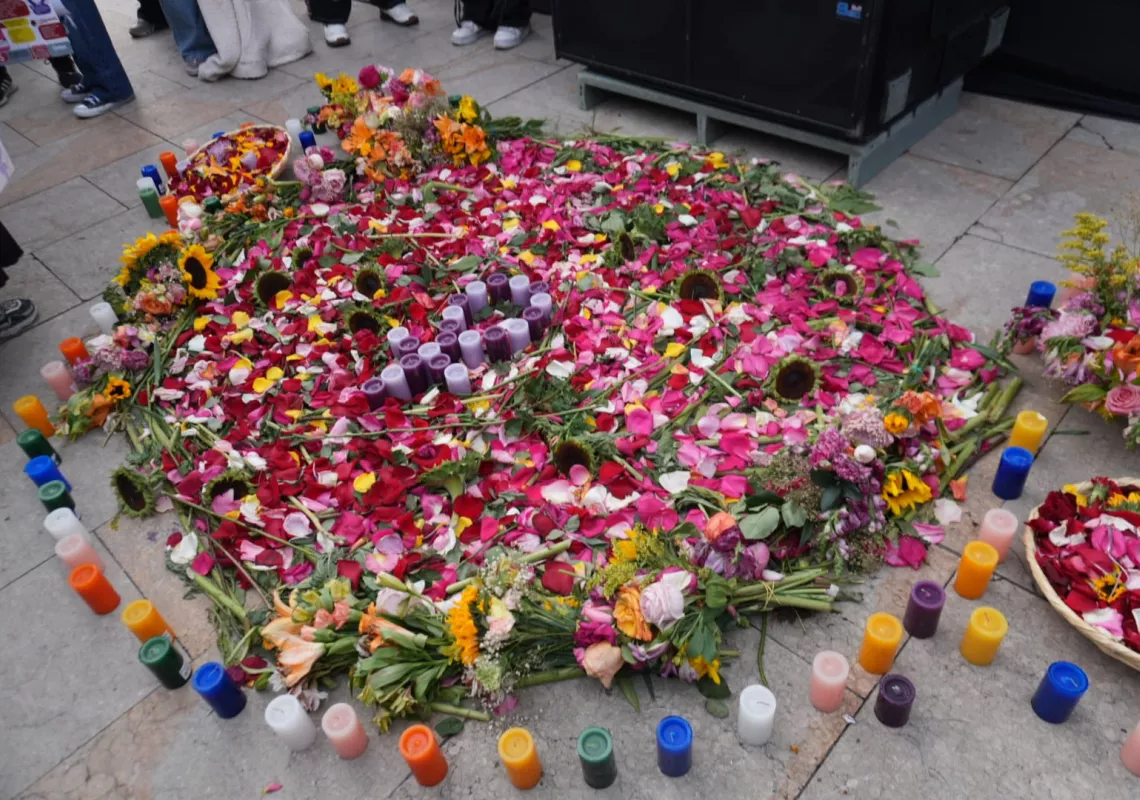 Flowers and candles