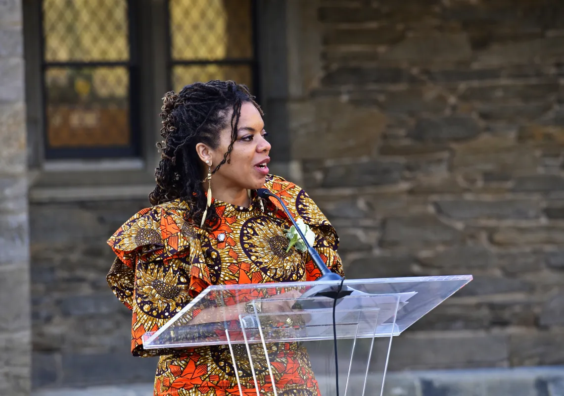 Associate Professor Airea D. Matthews speaks at ARCH Project Unveiling