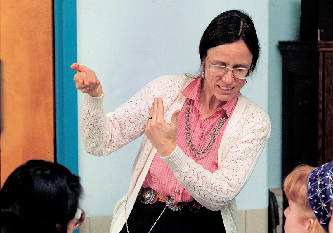 Crawford teaching students.