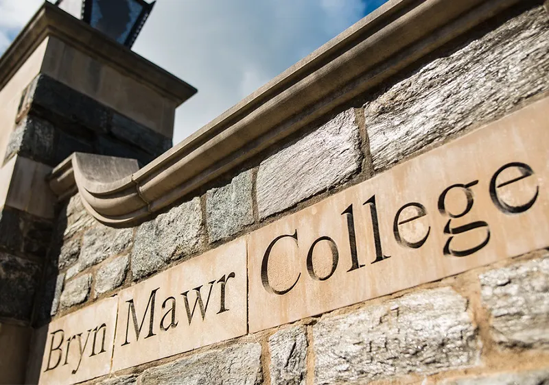Bryn Mawr College stone campus sign