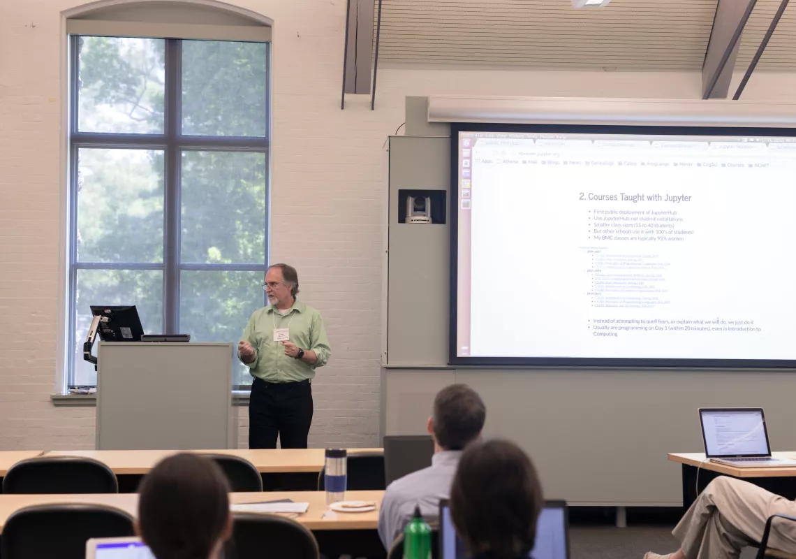 A Jupyter presenter with projected slide