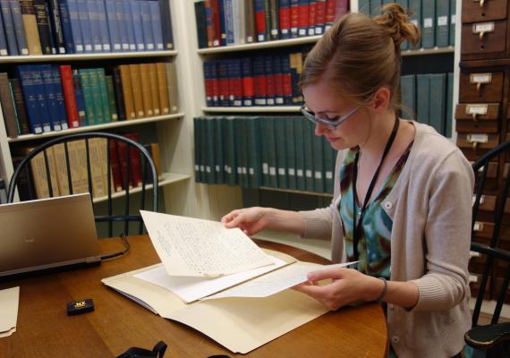 Michelle Smiley researching at the American Philosophical Society