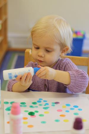 Photo of a child crafting