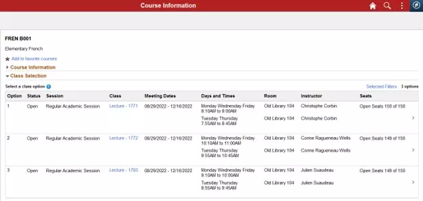 course info