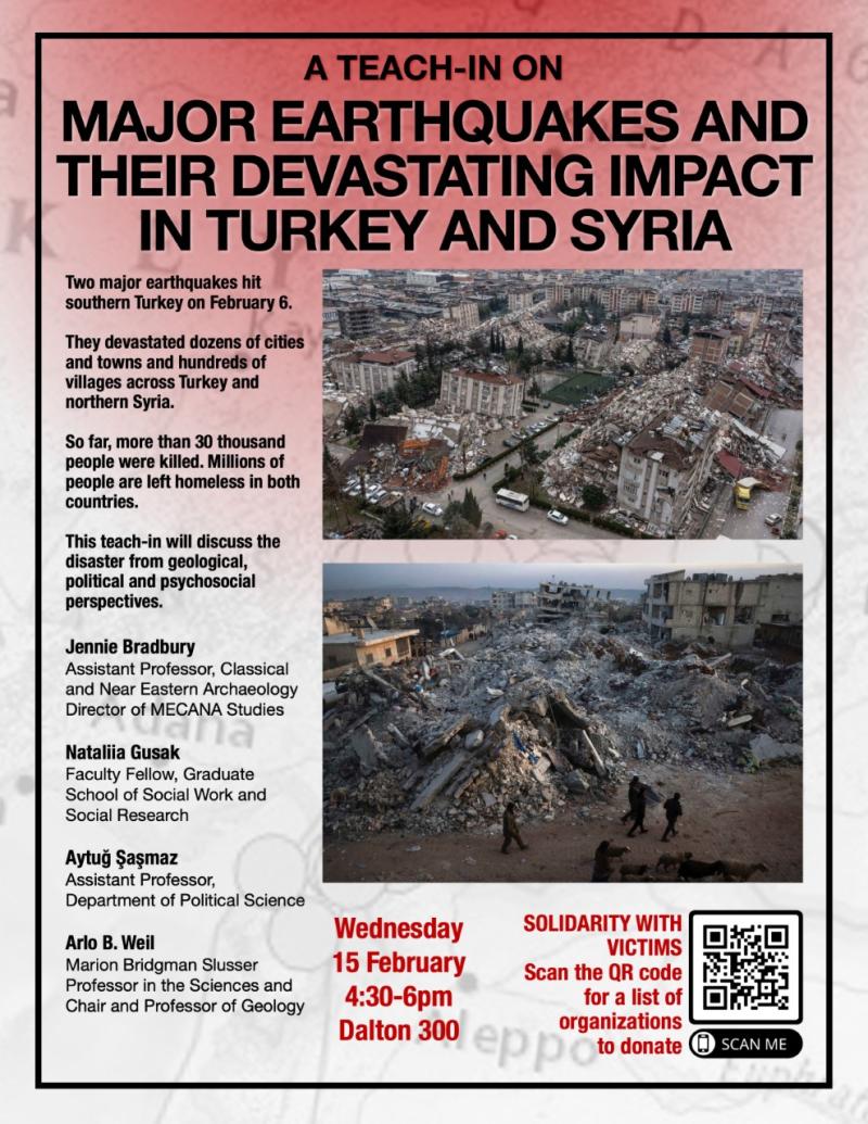 Earthquakes in Turkey and Syria Teach In event image