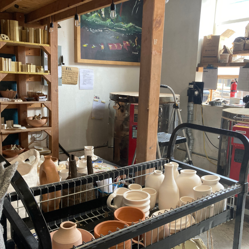 Kilns and greenware shelf