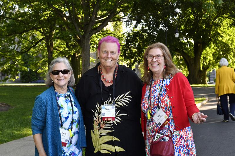 Anne Berg ’73, Nancy Craig ’73, and Tina Suarez-Murias ’73. 