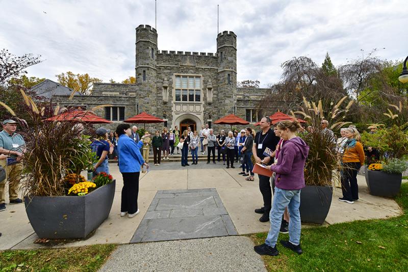 Owls Fest alums, families, and friends on a tour