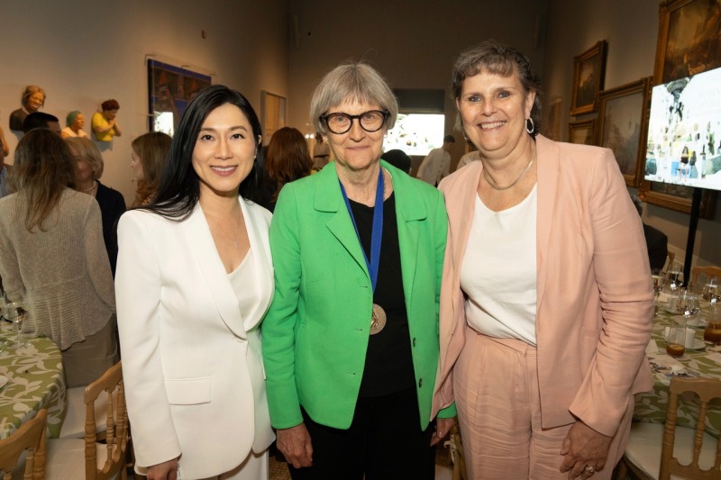 Agnes Hsu-Tang, Drew Gilpin Faust, and Kim Cassidy. Photo by Don Pollard.