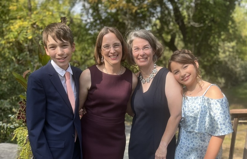 Cadge with wife Deborah and their children Nate and Risa.