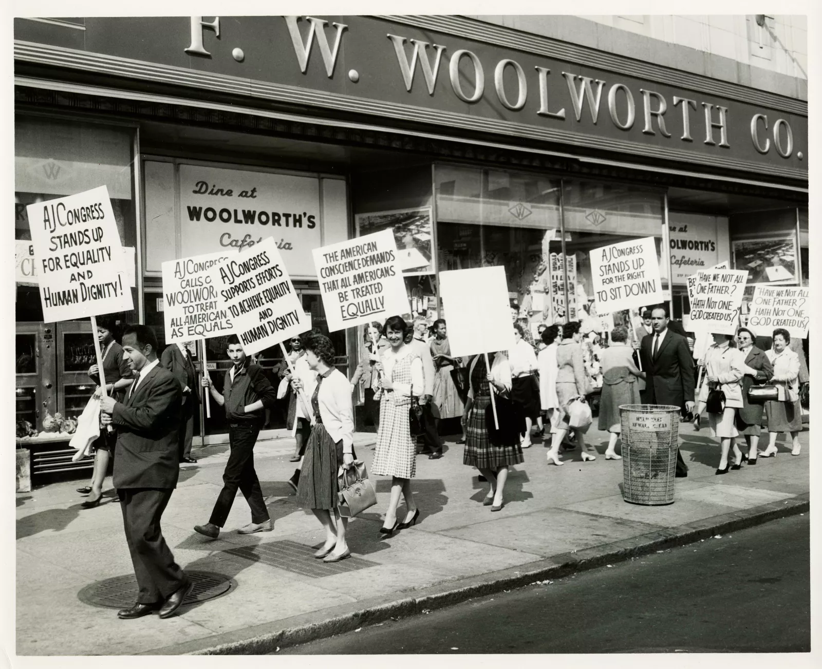 Jackie Levine picketing at Woolworth's in 1960. 
