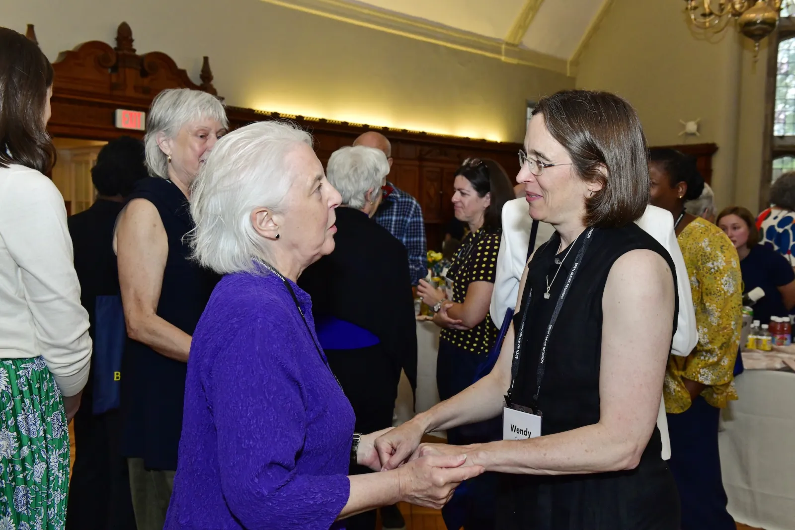 Michéle Dominy ’75, reunion manager, with President Cadge at Reunion 2025.