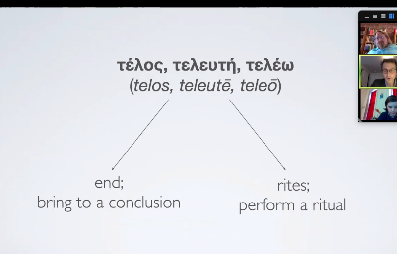 Robert Cioffi (center picture) on ritual and storytelling in Heliodorus' ethnography of Meroë