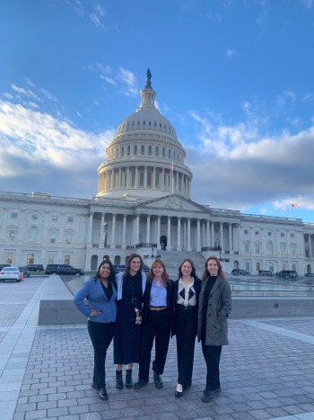 Taken at a BMC-funded trip to DC for a public policy seminar, with fellow alumna (from left) Jaya (St. Johns U) Rachael, Zoe, (Me), and Holly (All BMC). 