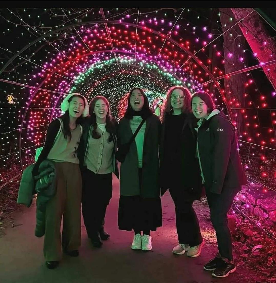 Katelyn, Clara, Eliana, Sam, and Stirling took a break during their winter studies to visit Longwood Gardens